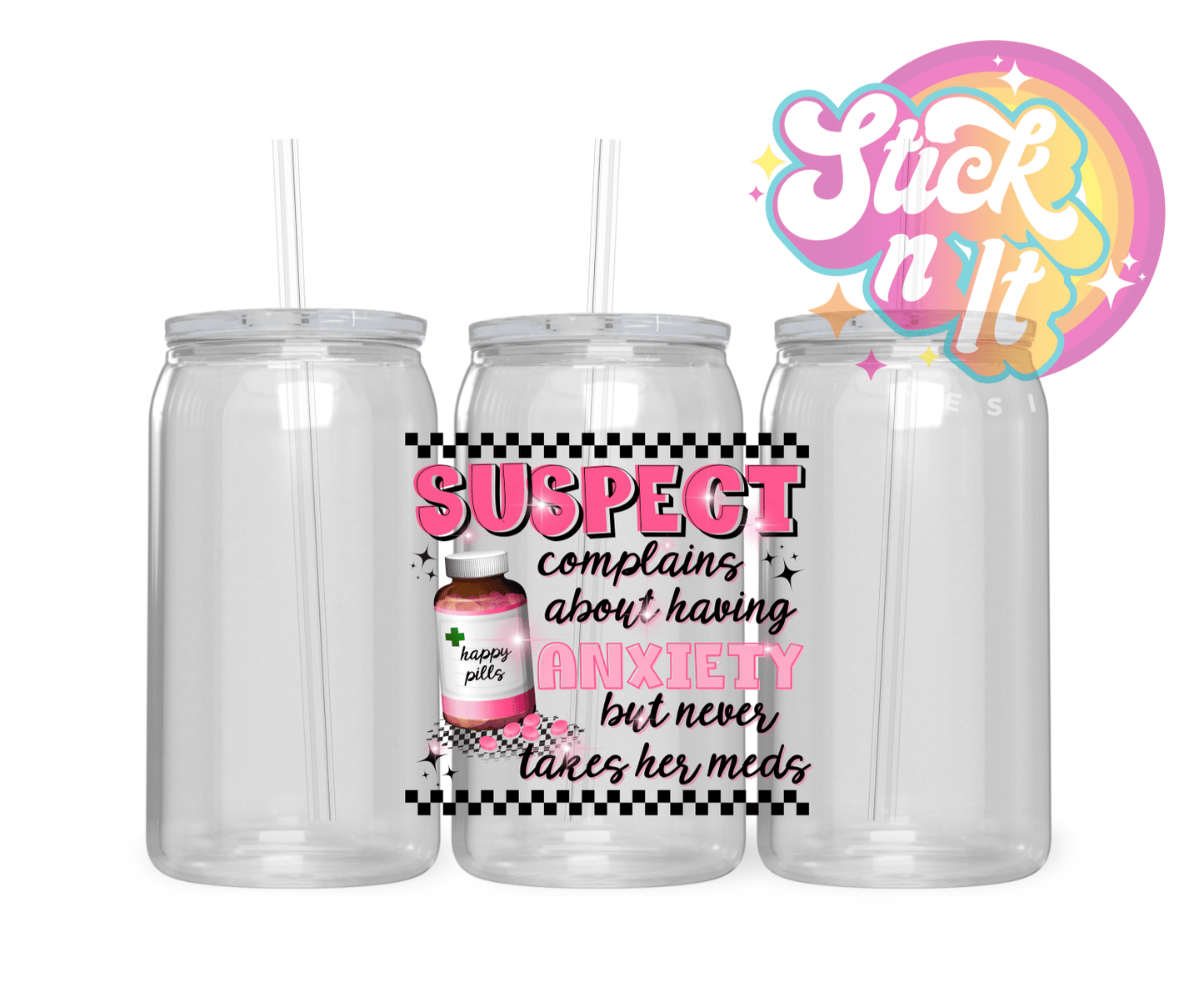 FUNNY SUSPECT ACRYLIC CUPS | CHEEKY - Stick N It