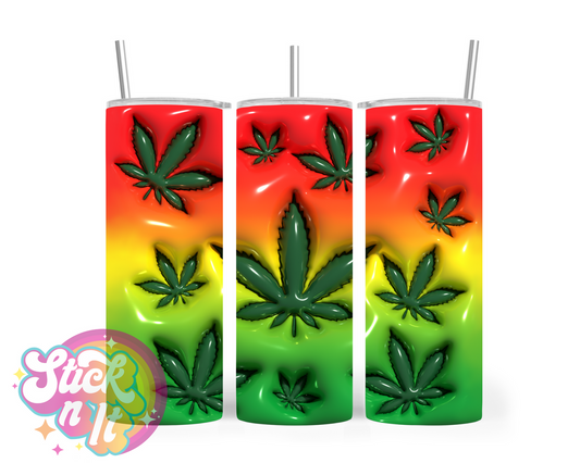 COLOURFUL CANNABIS LEAF INSULATED TUMBLER - Stick N It