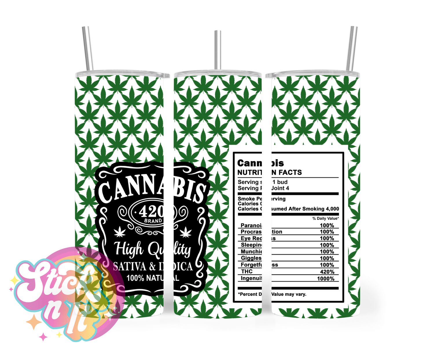 420 NUTRITIONAL PANEL INSULATED TUMBLER - Stick N It
