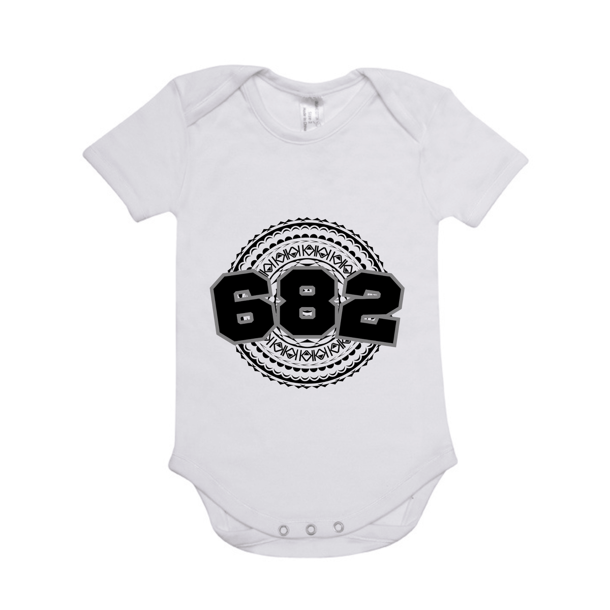 COOK ISLANDS | 682 | ORGANIC COTTON ONESIE | BLACK DESIGN - Stick N It