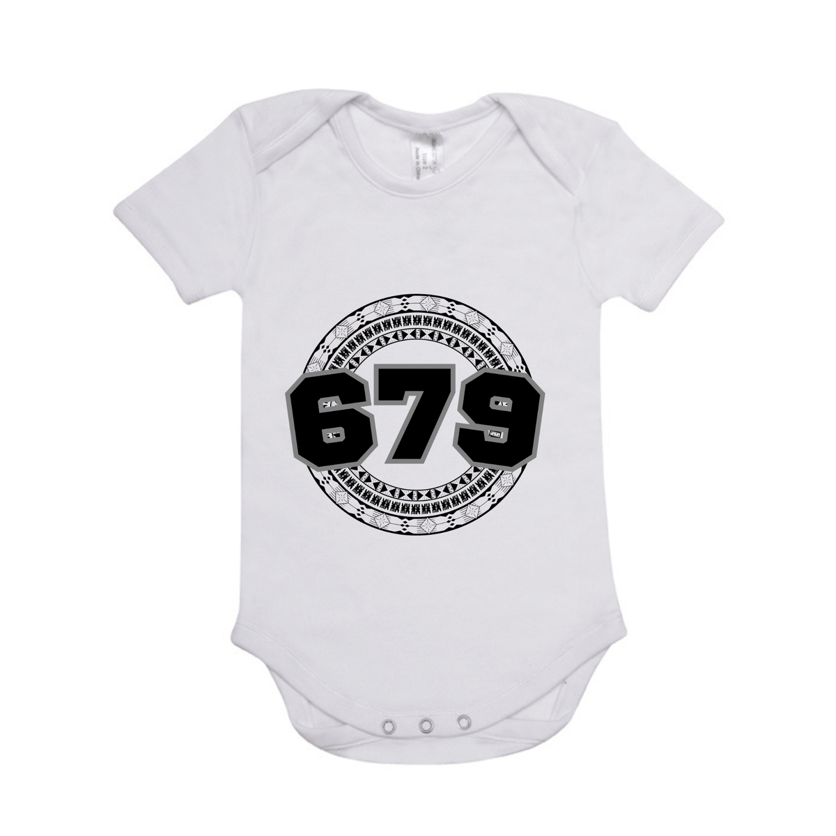 FIJI | 679 | ORGANIC COTTON ONESIE | BLACK DESIGN - Stick N It