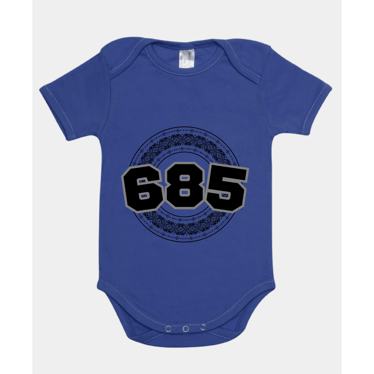 SAMOA | 685 | ORGANIC COTTON ONESIE | BLACK DESIGN - Stick N It