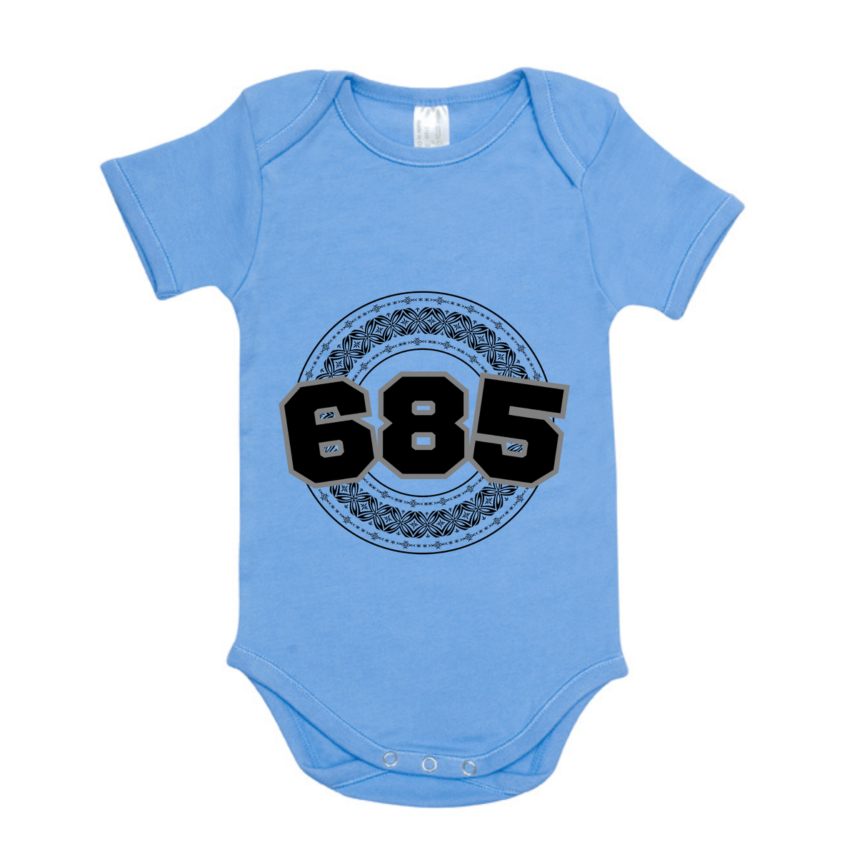 SAMOA | 685 | ORGANIC COTTON ONESIE | BLACK DESIGN - Stick N It