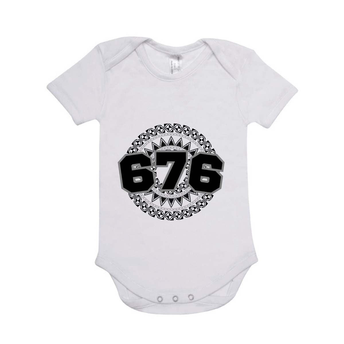TONGA | 676 | ORGANIC COTTON ONESIE | BLACK DESIGN - Stick N It