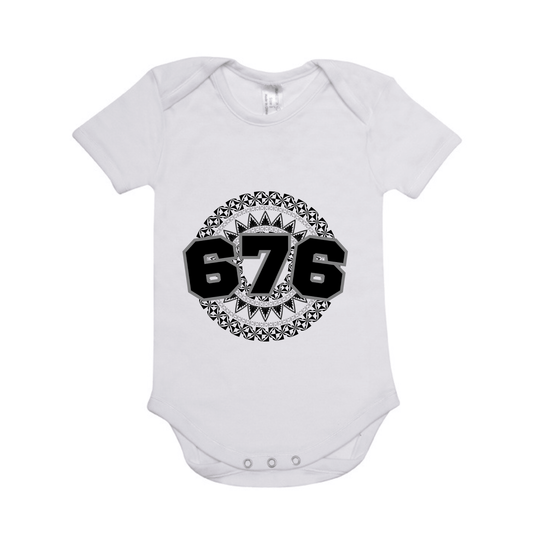 TONGA | 676 | ORGANIC COTTON ONESIE | BLACK DESIGN - Stick N It