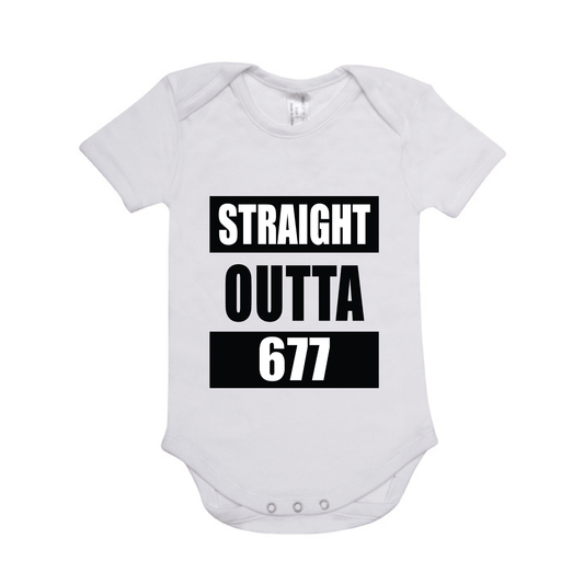 STRAIGHT OUTTA 677 | ORGANIC COTTON ONESIE - Stick N It
