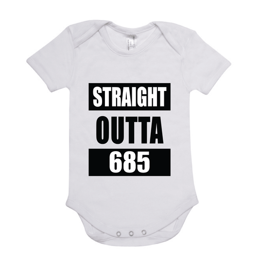 STRAIGHT OUTTA 685 | ORGANIC COTTON ONESIE - Stick N It