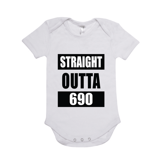 STRAIGHT OUTTA 690 | ORGANIC COTTON ONESIE - Stick N It