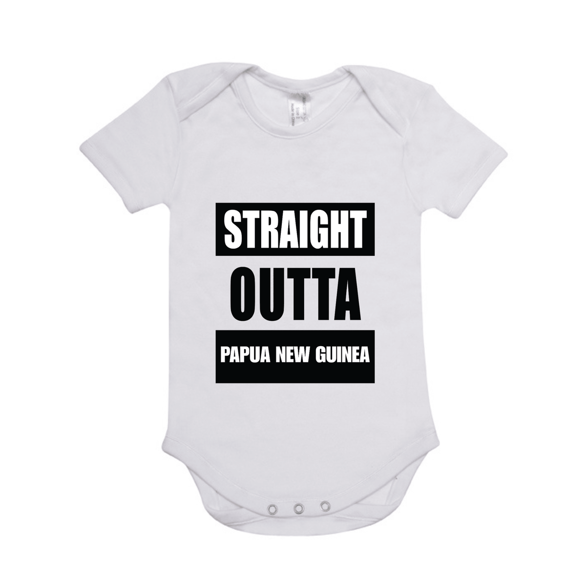 STRAIGHT OUTTA PAPUA NEW GUINEA | ORGANIC COTTON ONESIE - Stick N It