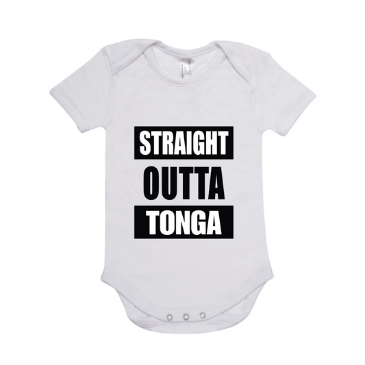 STRAIGHT OUTTA TONGA | ORGANIC COTTON ONESIE - Stick N It