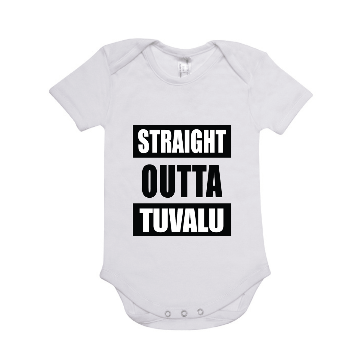 STRAIGHT OUTTA TUVALU | ORGANIC COTTON ONESIE - Stick N It