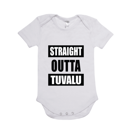 STRAIGHT OUTTA TUVALU | ORGANIC COTTON ONESIE - Stick N It