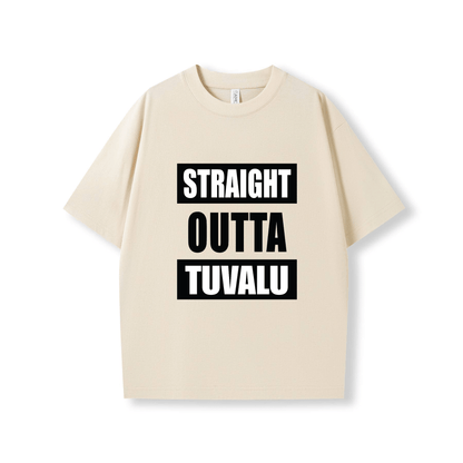 STRAIGHT OUTTA TUVALU | OVERSIZE UNISEX TEE - Stick N It