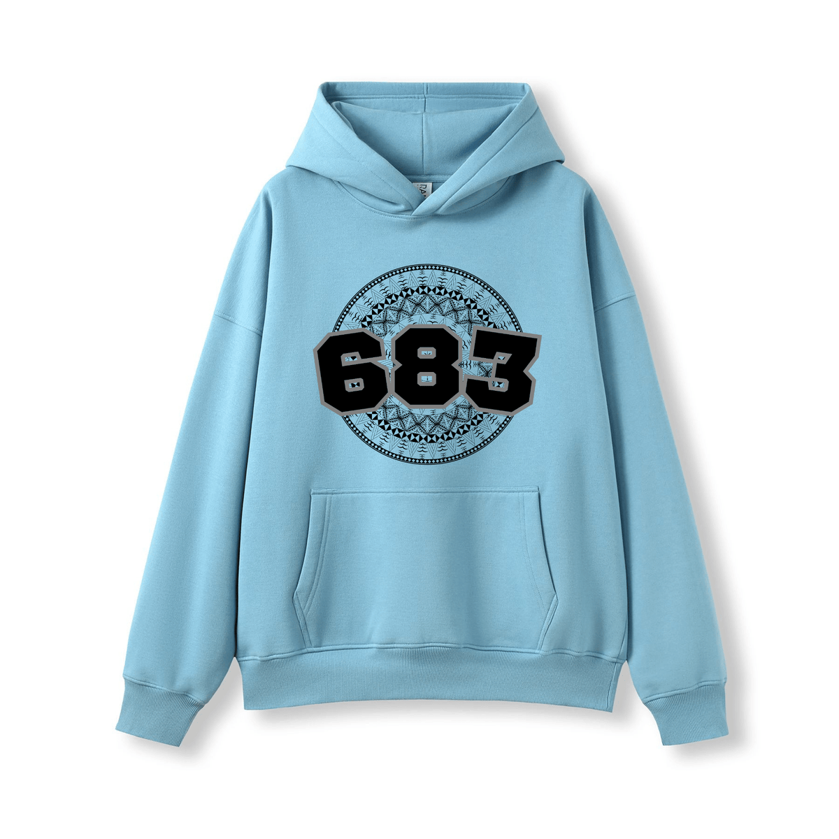 NIUE | 683 | OVERSIZE UNISEX HOODIE | BLACK DESIGN - Stick N It