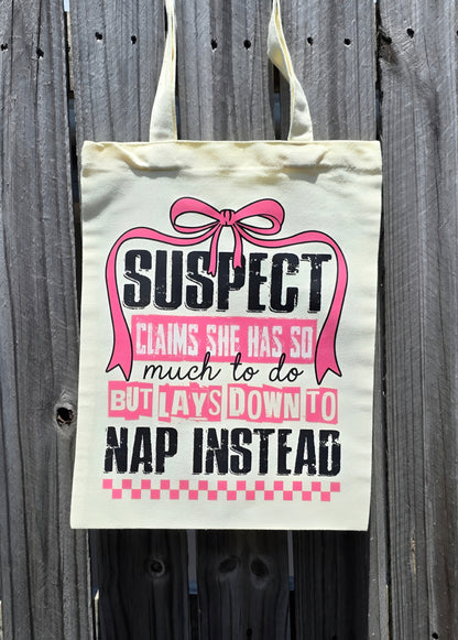 FUNNY SUSPECT REUSABLE TOTE BAGS - Stick N It