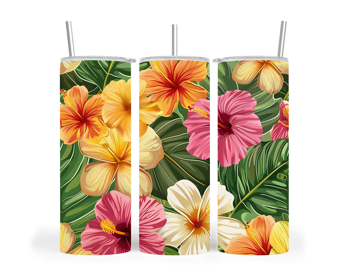PASIFIKA INSPIRED FLORAL TUMBLER - Stick N It
