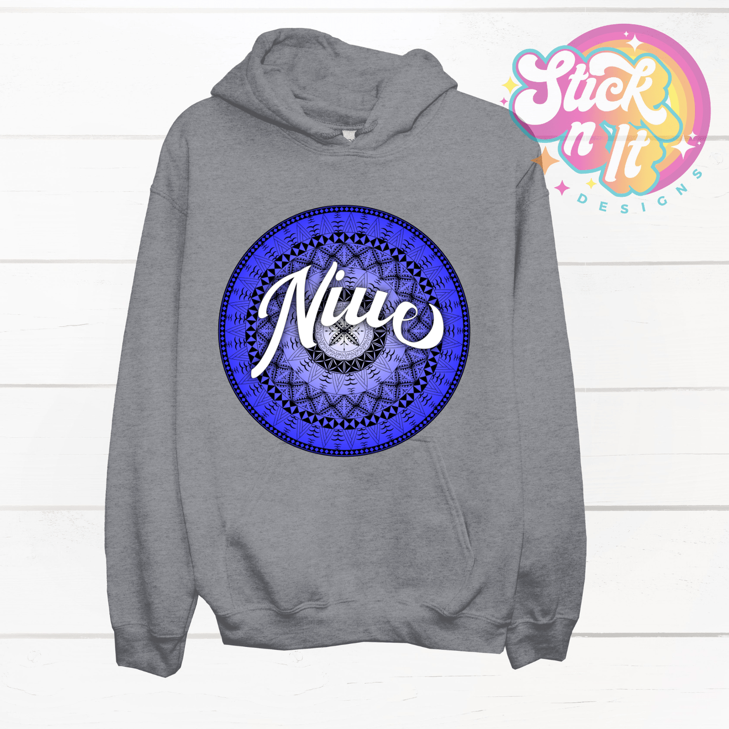 NIUE HOODIE BLUE - Stick N It