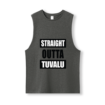 STRAIGHT OUTTA TUVALU | UNISEX COTTON TANK - Stick N It