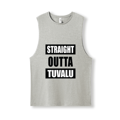 STRAIGHT OUTTA TUVALU | UNISEX COTTON TANK - Stick N It