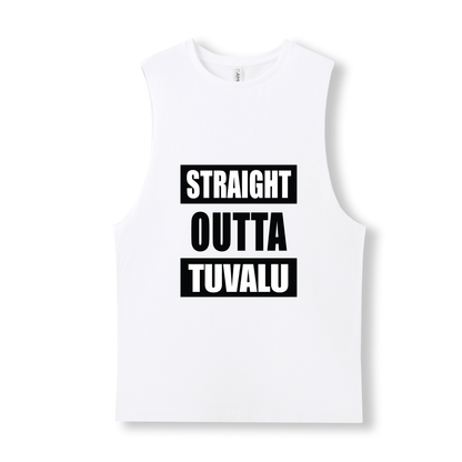 STRAIGHT OUTTA TUVALU | UNISEX COTTON TANK - Stick N It
