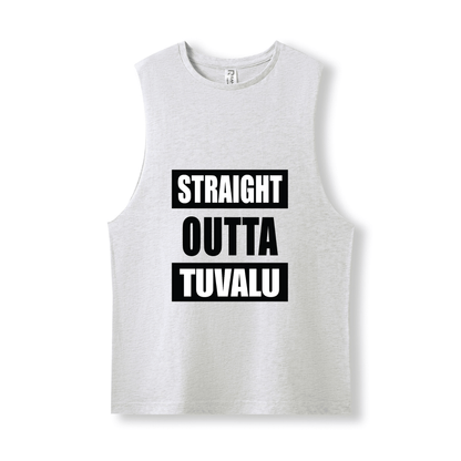 STRAIGHT OUTTA TUVALU | UNISEX COTTON TANK - Stick N It