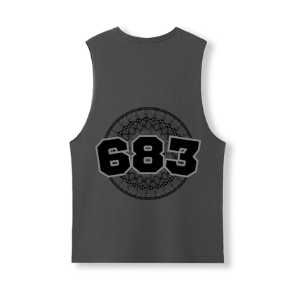 NIUE | 683 | UNISEX COTTON TANK | BLACK DESIGN - Stick N It
