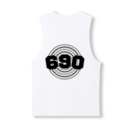 TOKELAU | 690 | UNISEX COTTON TANK | BLACK DESIGN - Stick N It