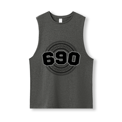 TOKELAU | 690 | UNISEX COTTON TANK | BLACK DESIGN - Stick N It