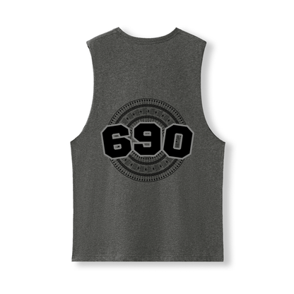 TOKELAU | 690 | UNISEX COTTON TANK | BLACK DESIGN - Stick N It