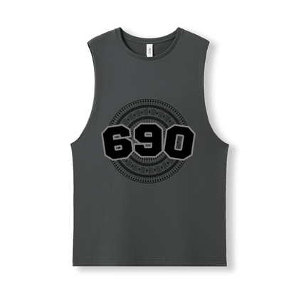 TOKELAU | 690 | UNISEX COTTON TANK | BLACK DESIGN - Stick N It