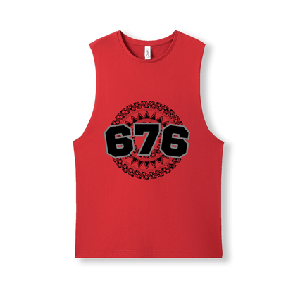 TONGA | 676 | UNISEX COTTON TANK | BLACK DESIGN - Stick N It