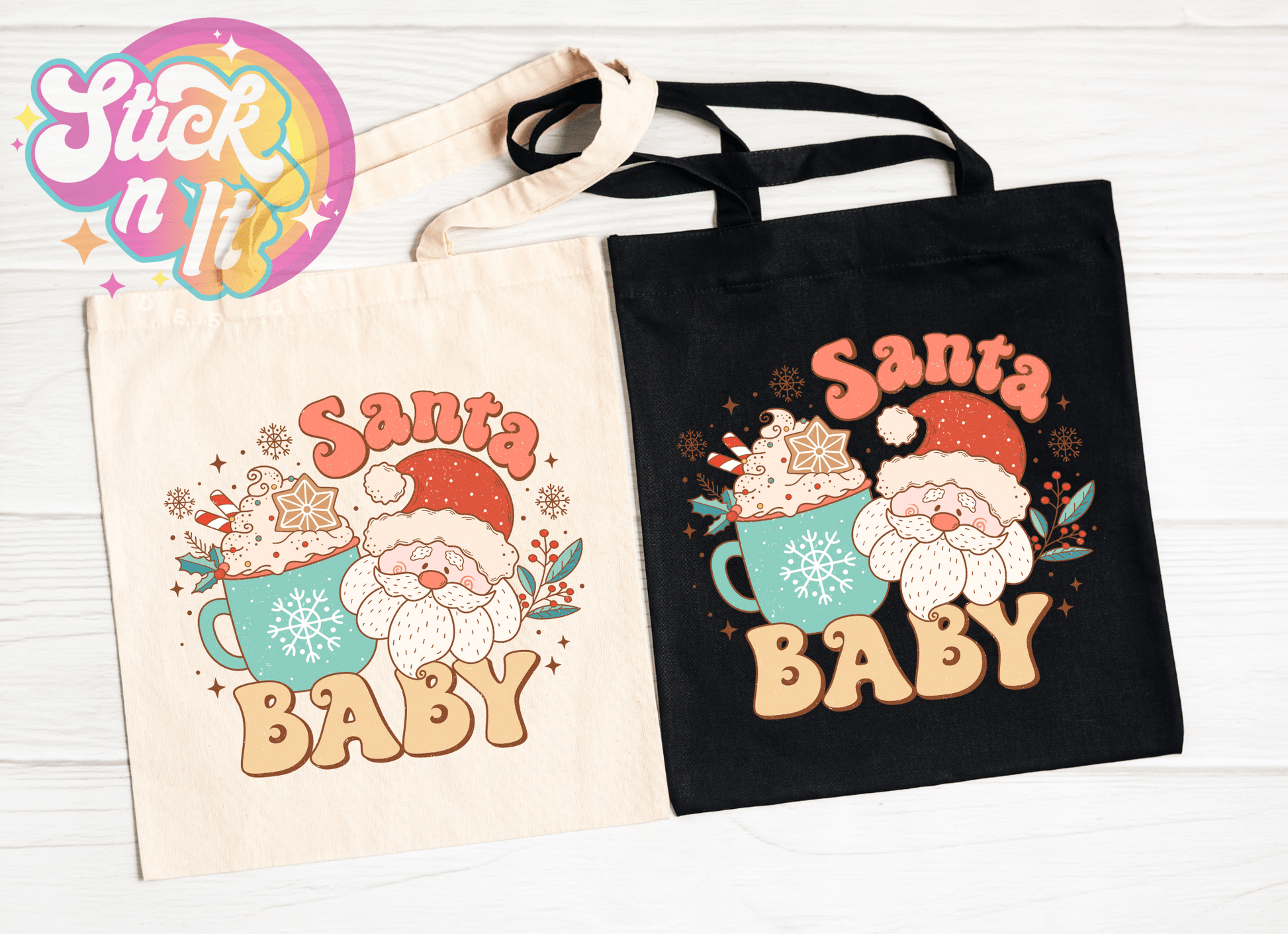 SANTA BABY REUSABLE TOTE BAG - Stick N It