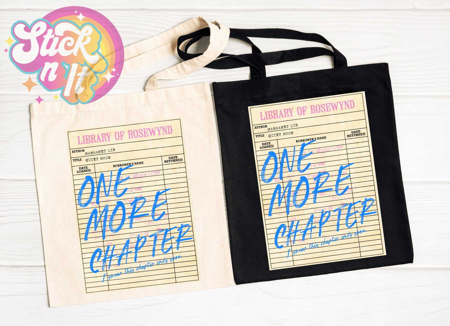 LIBRARY CARD REUSABLE TOTE BAGS - Stick N It