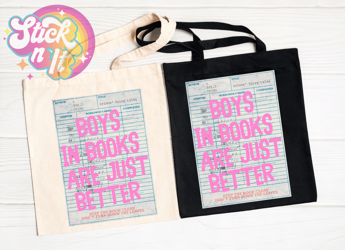LIBRARY CARD REUSABLE TOTE BAGS - Stick N It