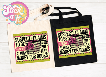 FUNNY SUSPECT REUSABLE TOTE BAGS - Stick N It