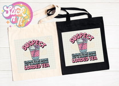 FUNNY SUSPECT REUSABLE TOTE BAGS - Stick N It