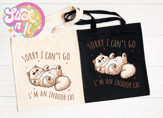 I'M AN INDOOR CAT REUSABLE TOTE BAG - Stick N It
