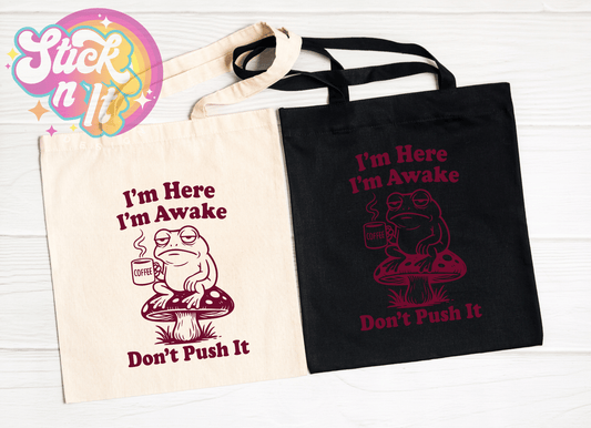 DON'T PUSH IT REUSABLE TOTE BAG - Stick N It