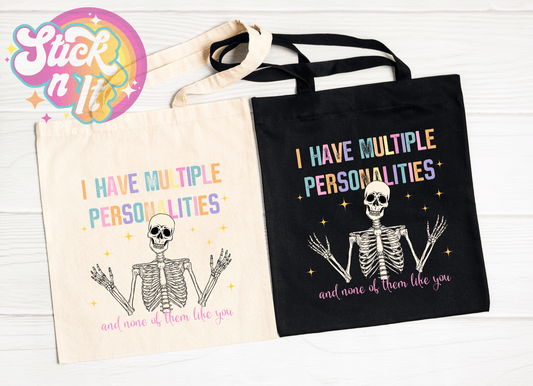 MULTIPLE PERSONALITIES REUSABLE TOTE BAG - Stick N It