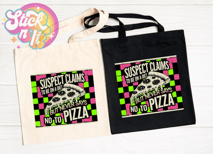 FUNNY SUSPECT REUSABLE TOTE BAGS - Stick N It