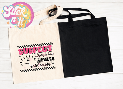 FUNNY SUSPECT REUSABLE TOTE BAGS - Stick N It