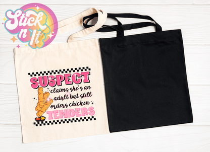 FUNNY SUSPECT REUSABLE TOTE BAGS - Stick N It