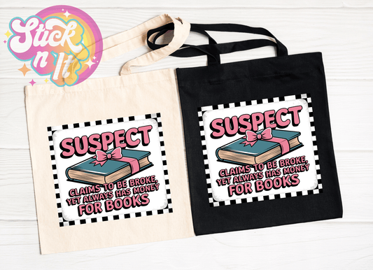 FUNNY SUSPECT REUSABLE TOTE BAGS - Stick N It
