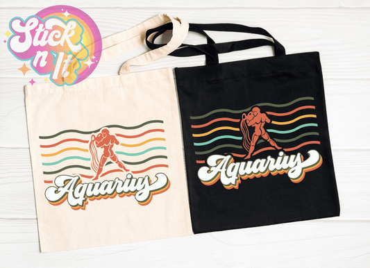 RETRO STYLE ZODIAC REUSABLE TOTE BAGS - Stick N It