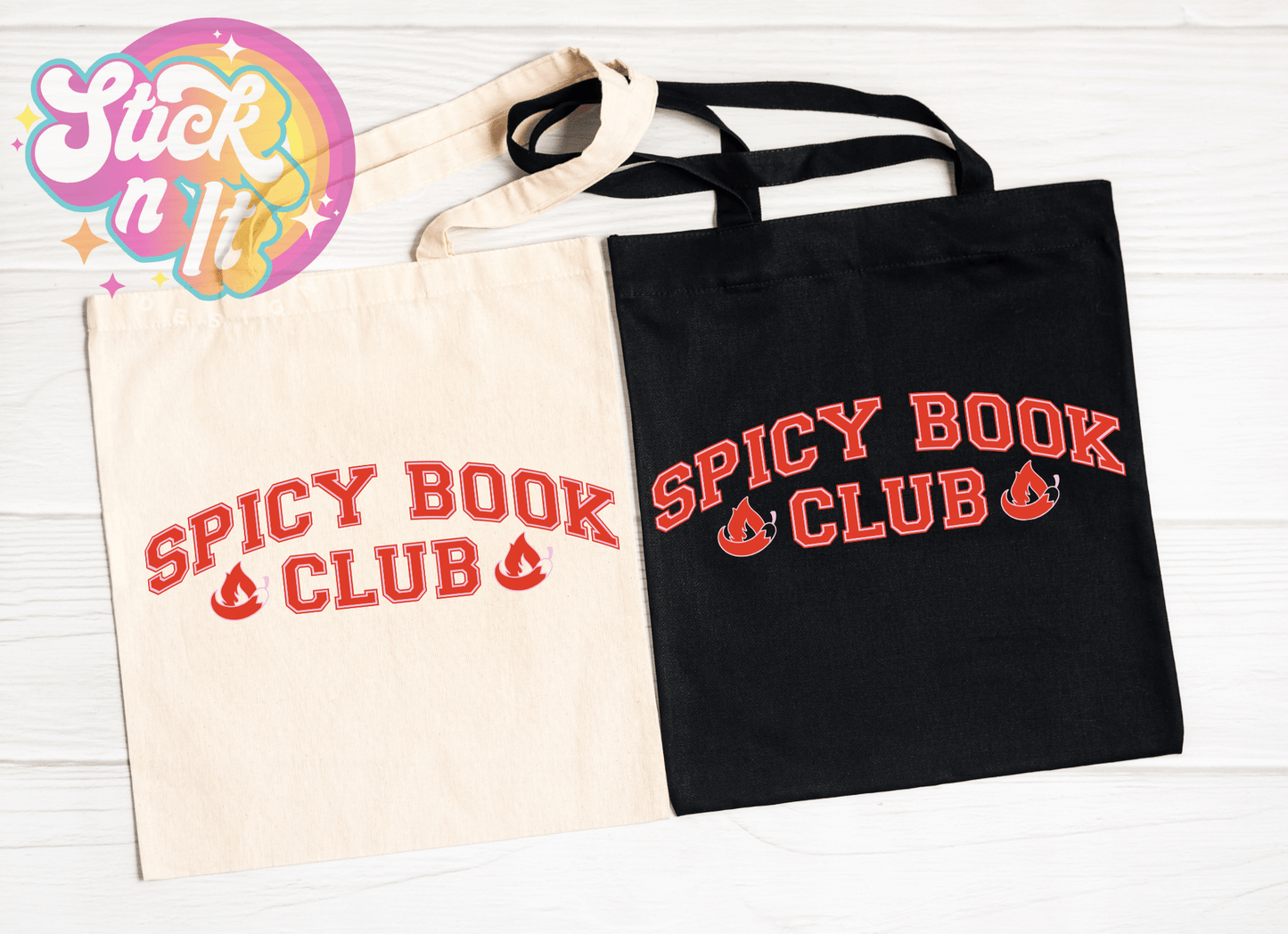 SPICY BOOKISH REUSABLE TOTE BAGS - Stick N It