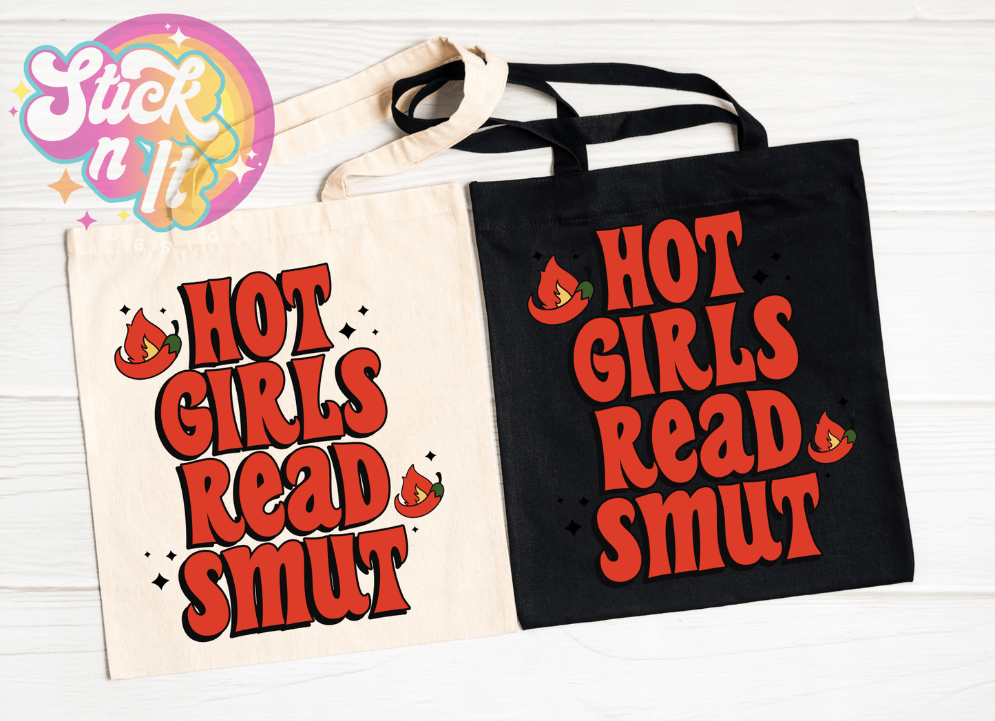 SPICY BOOKISH REUSABLE TOTE BAGS - Stick N It