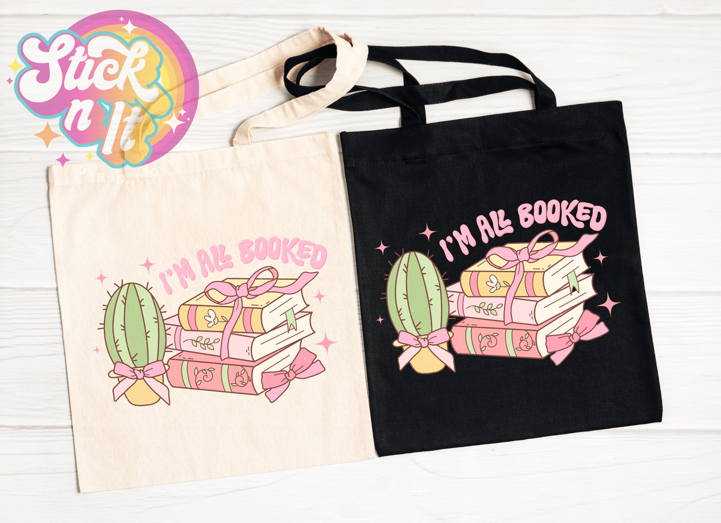 PRETTY BOOKISH REUSABLE TOTE BAGS - Stick N It