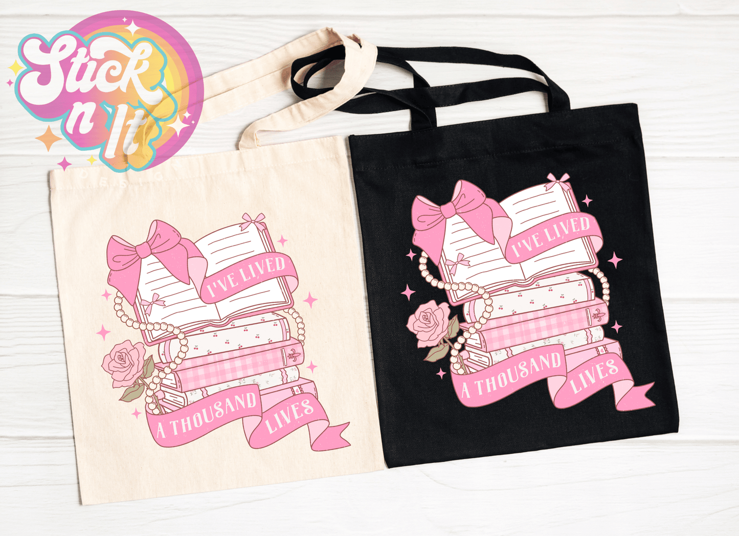 PRETTY BOOKISH REUSABLE TOTE BAGS - Stick N It