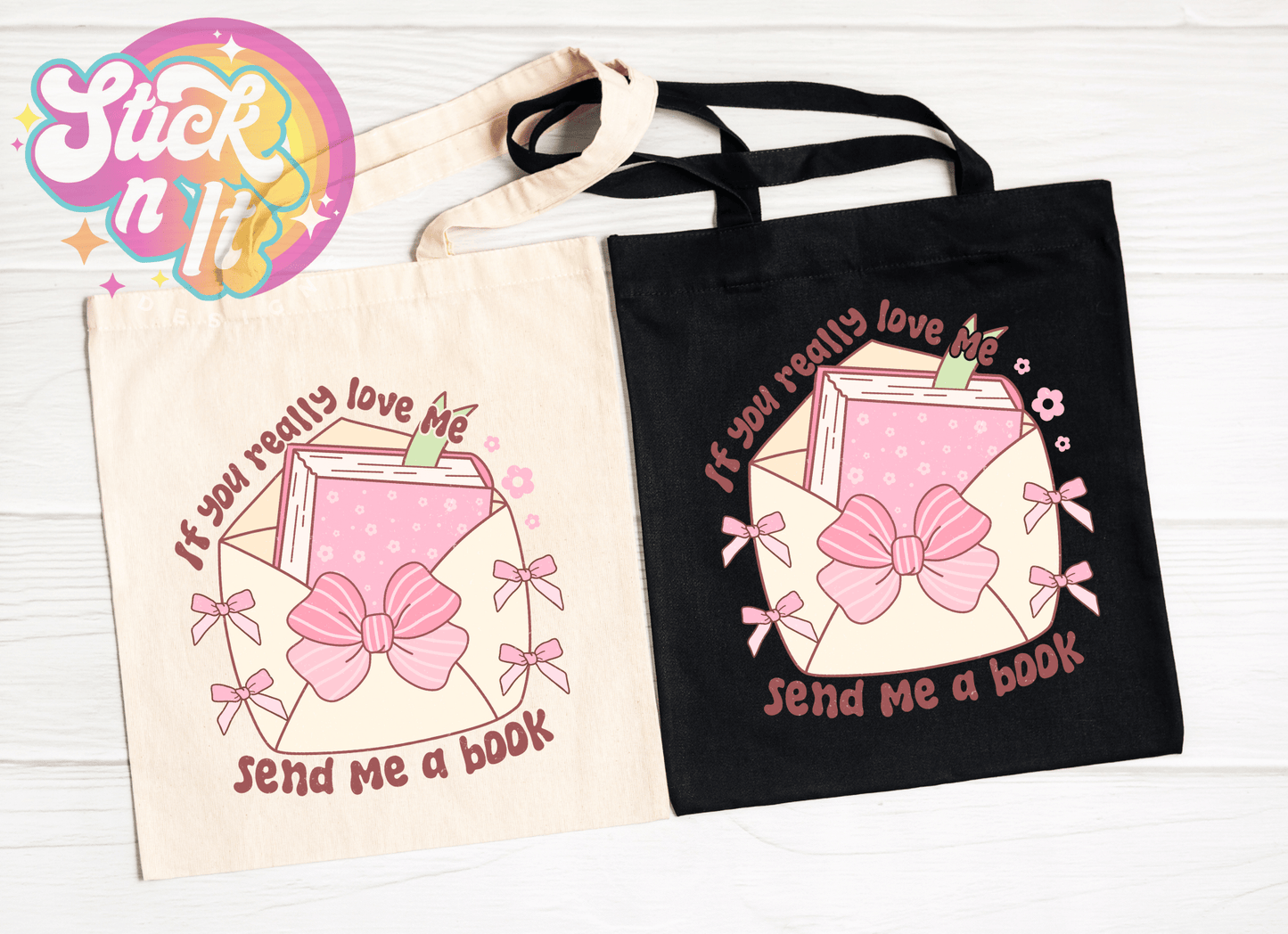 PRETTY BOOKISH REUSABLE TOTE BAGS - Stick N It