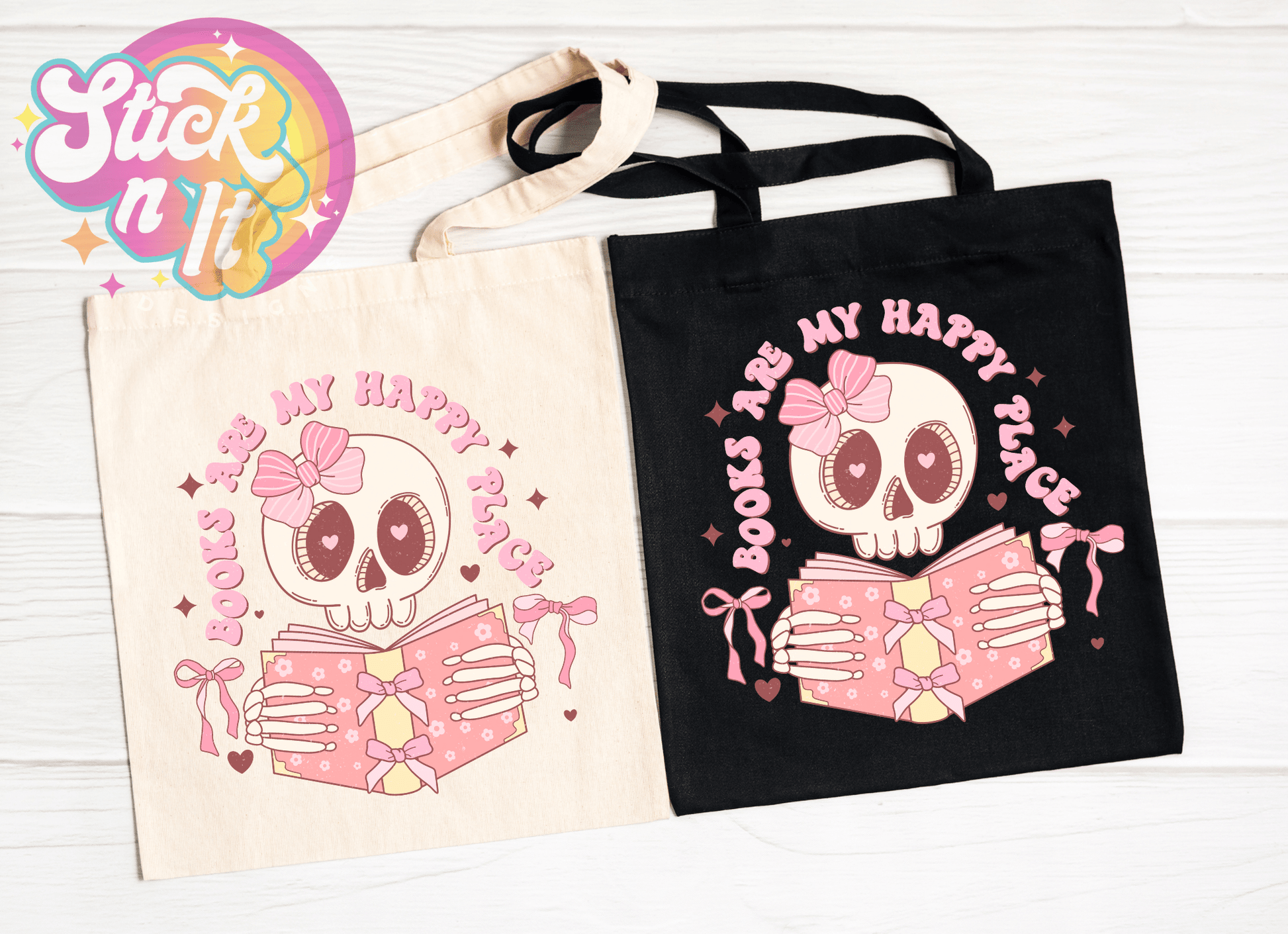 PRETTY BOOKISH REUSABLE TOTE BAGS - Stick N It